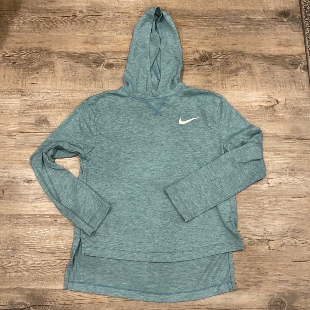 NIKE L 14 youth girls aqua hoodie perfect!
